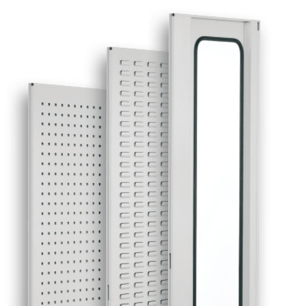 Produktabbildung Nr. 3: Kappes RasterPlan Vertikalschrank mit 2 Fachböden, HxBxT 1.950 x 1.000 x 600 mm, 2 Auszüge mit Lochplatten, Sichtfenstertür, lichtgrau, anthrazitgrau