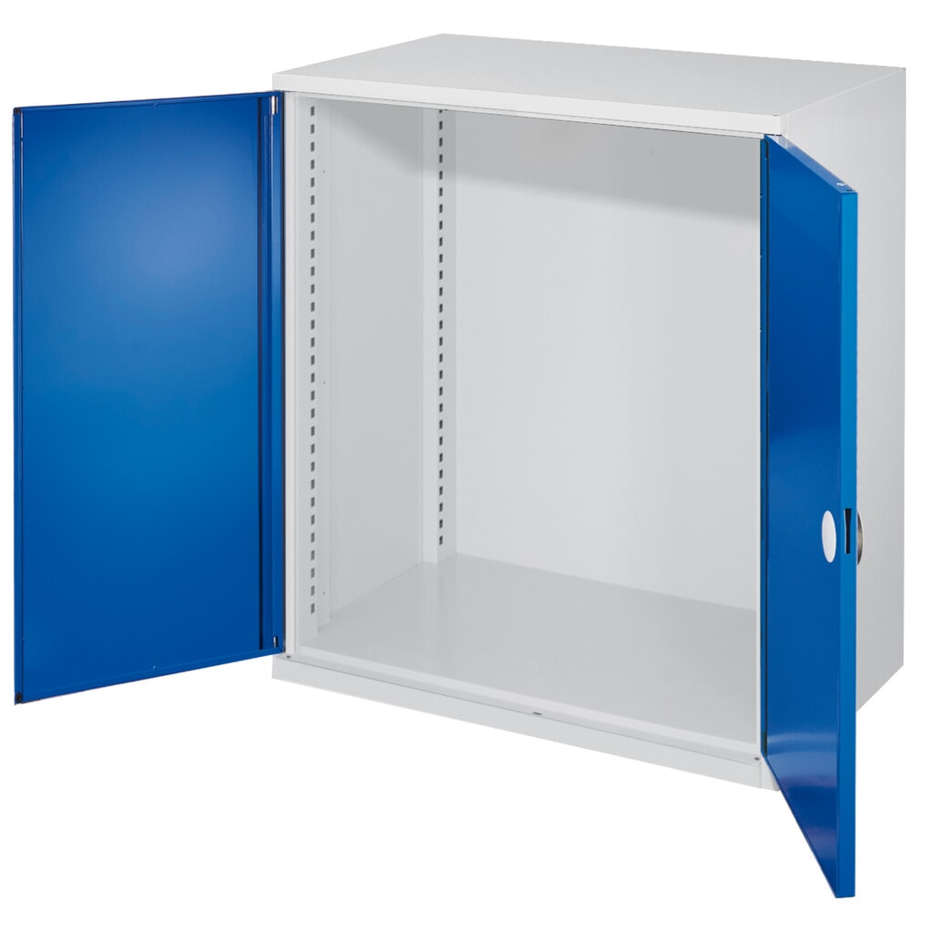 Kappes Schwerlast-Beistellschrank, Leergehäuse, ohne Mitteltrennwand, Doppelwandtür, HxBxT 1.110 x 1.000 x 600 mm, lichtgrau, enzianblau Produktabbildung: Kappes Schwerlast-Beistellschrank, Leergehäuse, ohne Mitteltrennwand, Doppelwandtür, HxBxT 1.110 x 1.000 x 600 mm, lichtgrau, enzianblau