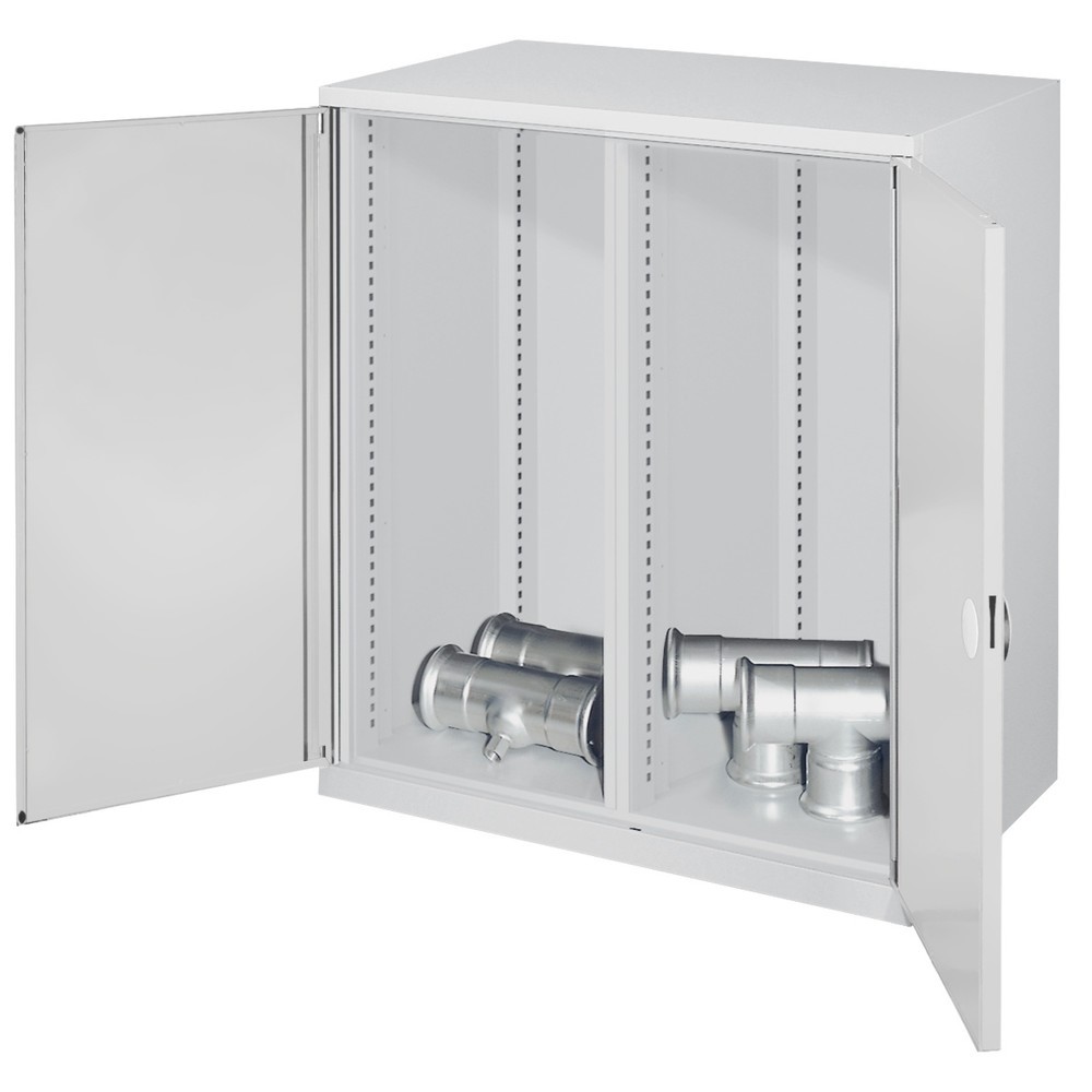Produktabbildung: Kappes Schwerlast-Beistellschrank mit Mitteltrennwand, Doppelwandtür, HxBxT 1.110 x 1.000 x 600 mm, lichtgrau