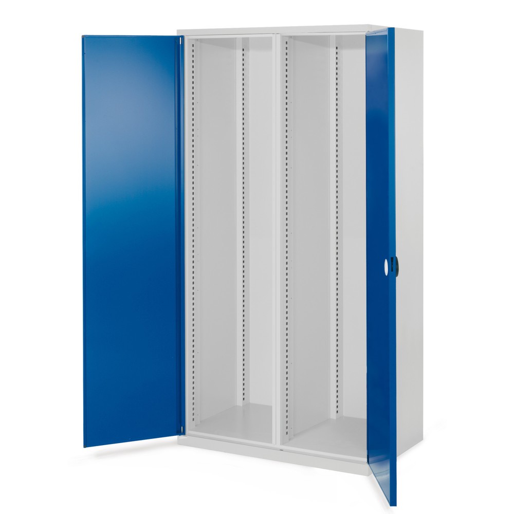 Produktabbildung Nr. 1: Kappes Schwerlastschrank, Leergehäuse, Mitteltrennwand, HxBxT 1.950 x 1.000 x 600 mm, Doppelwandtür, lichtgrau, enzianblau