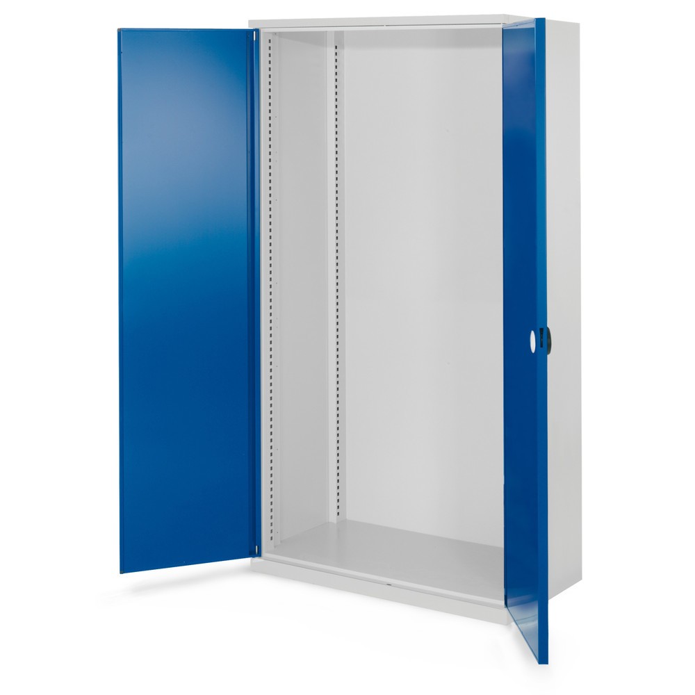 Produktabbildung: Kappes Schwerlastschrank Leergehäuse, ohne Mitteltrennwand, HxBxT 1.950 x 1.000 x 600 mm, Doppelwandtür, lichtgrau, enzianblau