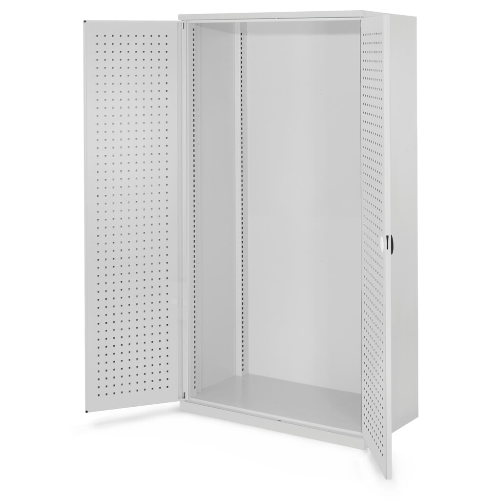 Kappes Schwerlastschrank Leergehäuse, ohne Mitteltrennwand, HxBxT 1.950 x 1.000 x 600 mm, Türinnenseite mit RasterPlan Lochplatten, lichtgrau Produktabbildung: Kappes Schwerlastschrank Leergehäuse, ohne Mitteltrennwand, HxBxT 1.950 x 1.000 x 600 mm, Türinnenseite mit RasterPlan Lochplatten, lichtgrau