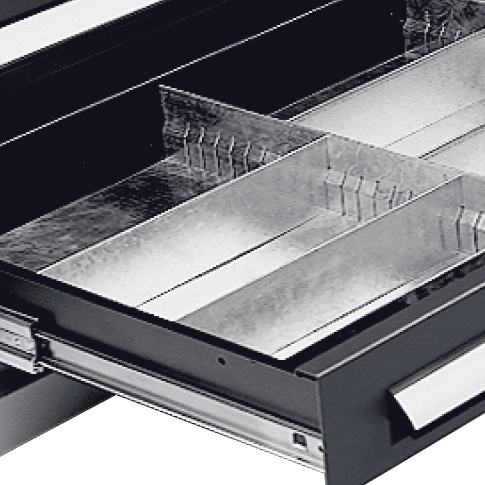 Produktabbildung Nr. 3: Kappes Schwerlastschrank mit Mitteltrennwand, 6 Böden, HxBxT 1.950 x 1.000 x 600 mm, RasterPlan Lochplattentüren, lichtgrau, anthrazitgrau