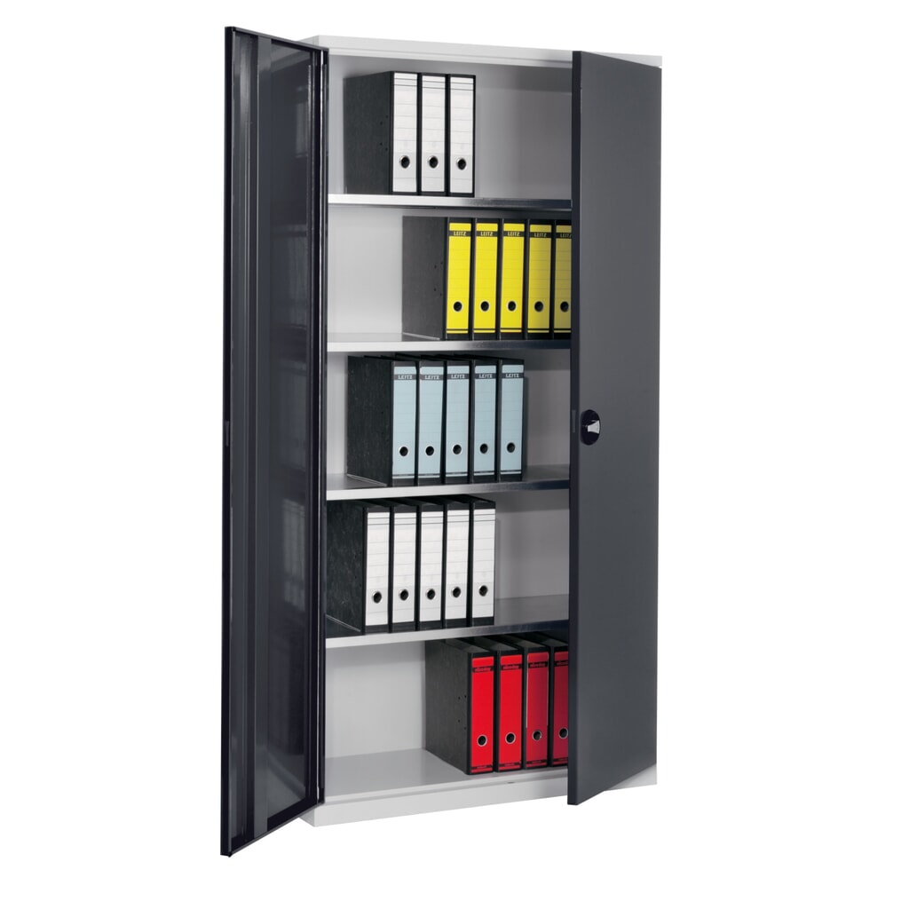 Produktabbildung Nr. 1: Kappes Systemschrank, 4 Fachböden, Vollblechtür, HxBxT 1950 mm x 1000 mm x 410 mm, lichtgrau, anthrazitgrau