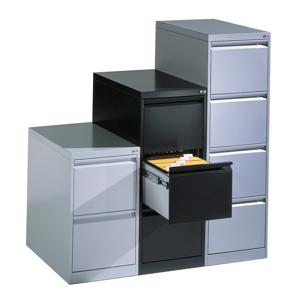 C+P Kartei- und Hängeregistraturschrank, 1-bahnig, 2 Schubladen, lichtgrau Produktabbildung: C+P Kartei- und Hängeregistraturschrank, 1-bahnig, 2 Schubladen, lichtgrau