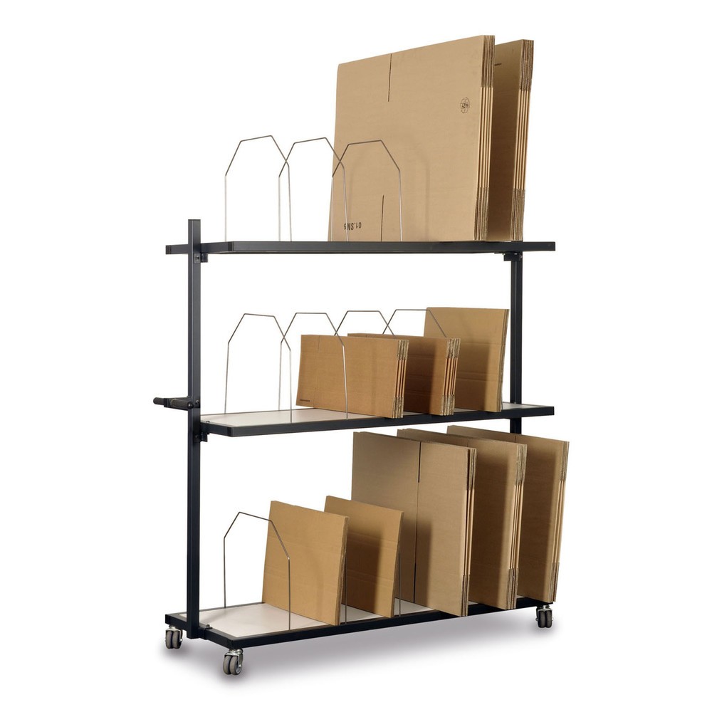 Produktabbildung: Kartonagenmagazin, fahrbar, 3 Etagen
