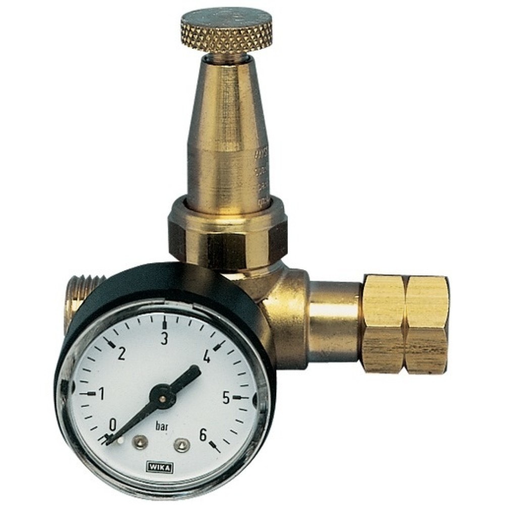 Produktabbildung: KAYSER Propankleindruckregler Mini, 0,5 - 4 bar 6 kg/h W 21,8 x 1/14″ LH, mit Manometer