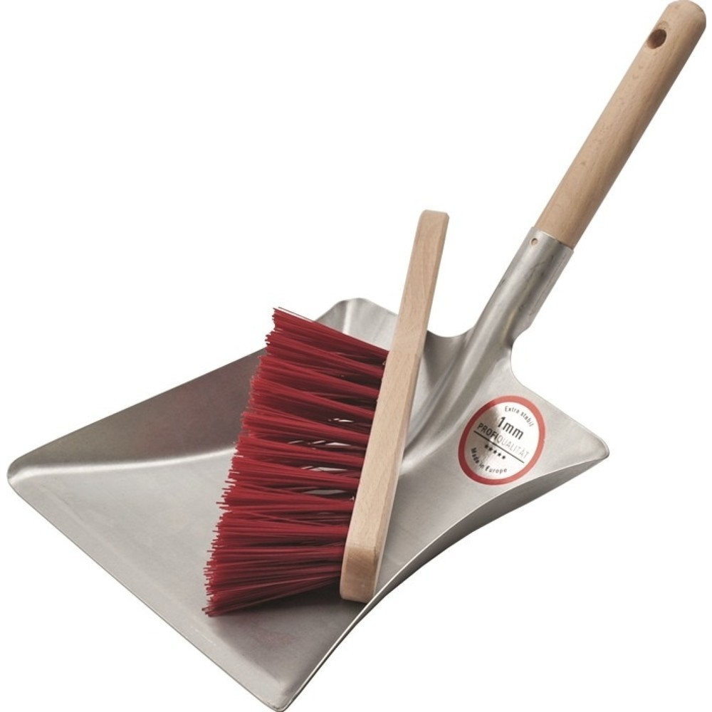 Produktabbildung: Kehrschaufelset, mit Holzgriff Metall, Kehrschaufel und Handfeger