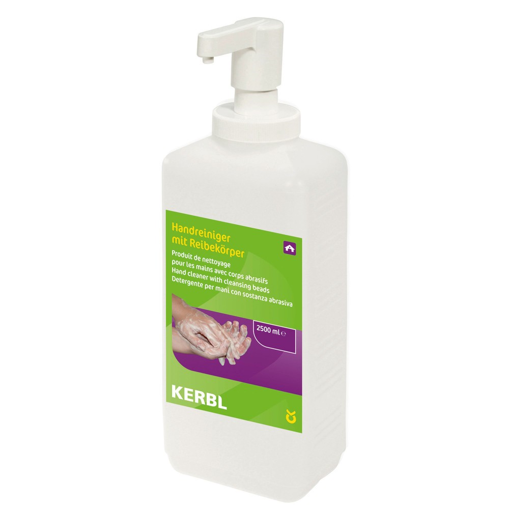 Produktabbildung: Kerbl Set Handreiniger mit Reibekörpern aus der Natur, 2.500 ml + Pumpe