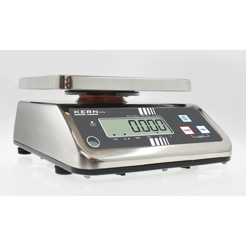 Produktabbildung Nr. 2: KERN Edelstahl-Tischwaage FFN 3K0.5IPN, Schutzklasse IP 65, Wägebereich max. 3 kg