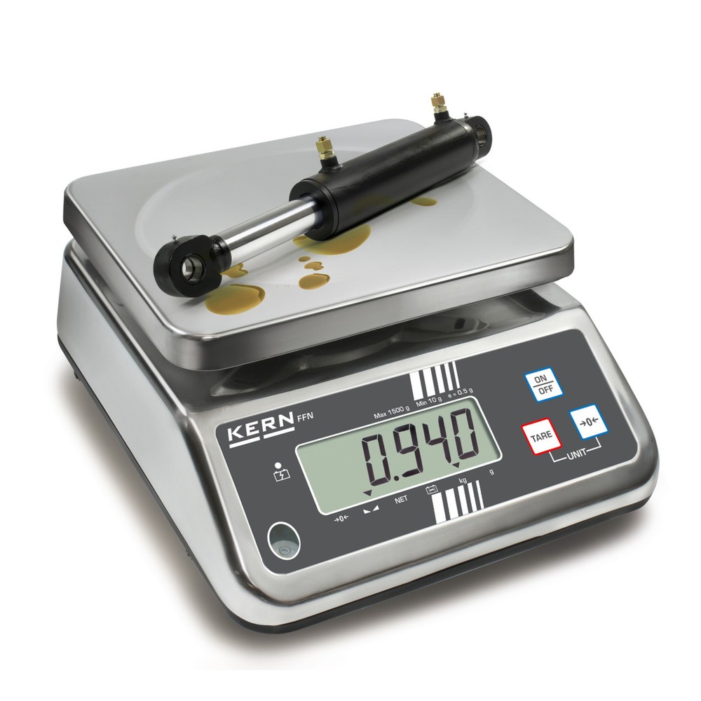 Produktabbildung Nr. 4: KERN Edelstahl-Tischwaage FFN 3K0.5IPN, Schutzklasse IP 65, Wägebereich max. 3 kg