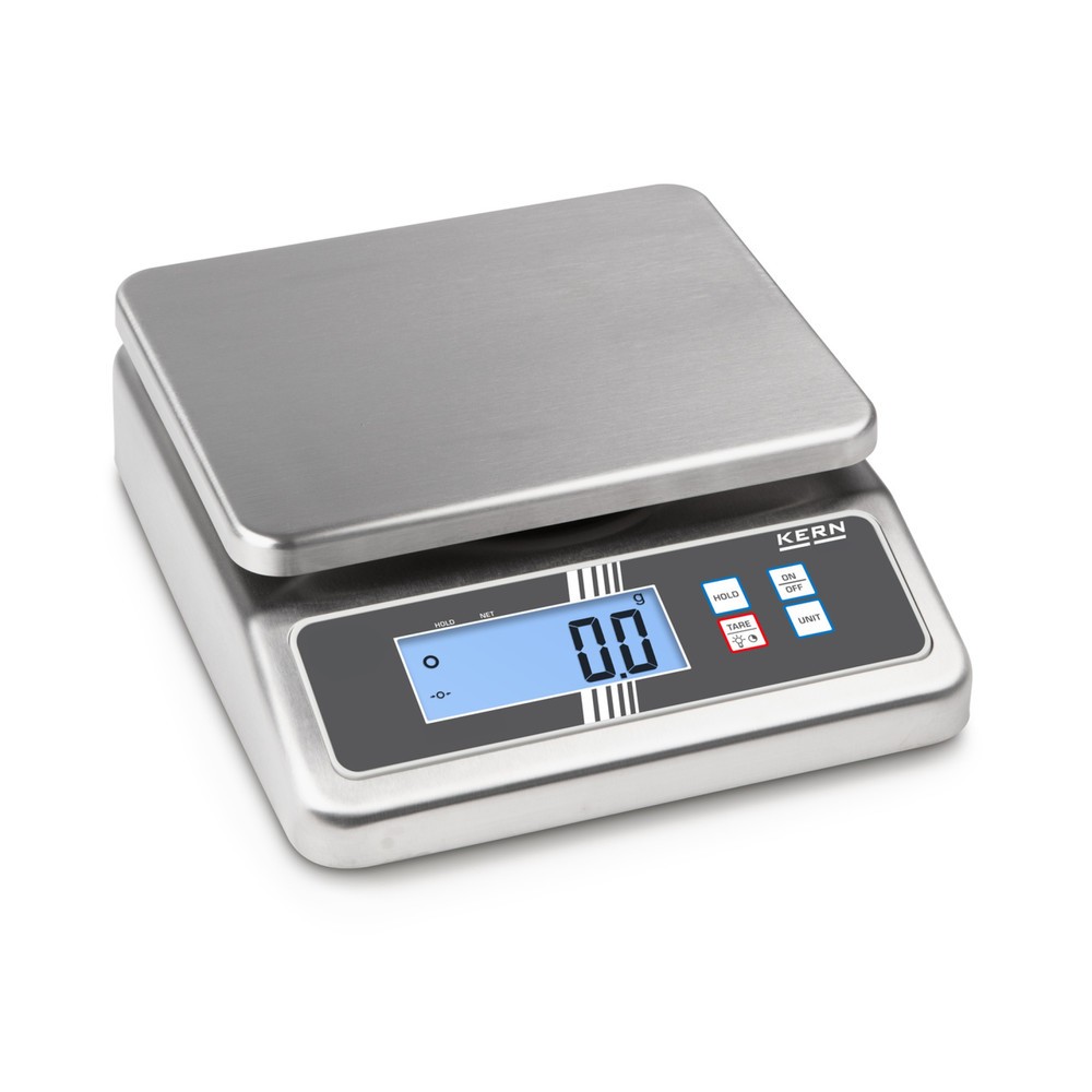 Produktabbildung: KERN Edelstahl-Tischwaage FOB 10K-3NL, Schutzklasse IP 67, Wägebereich max. 8/15 kg