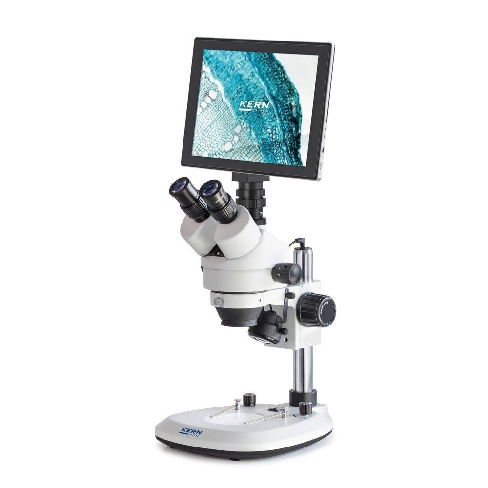 Produktabbildung: KERN Optics Stereo-Zoom-Mikroskop-Set OZL, Binokular, Zoom 0,7x - 4,5x, inkl. Mikroskopkamera-Adapter u. Tablet-Mikroskopkamera