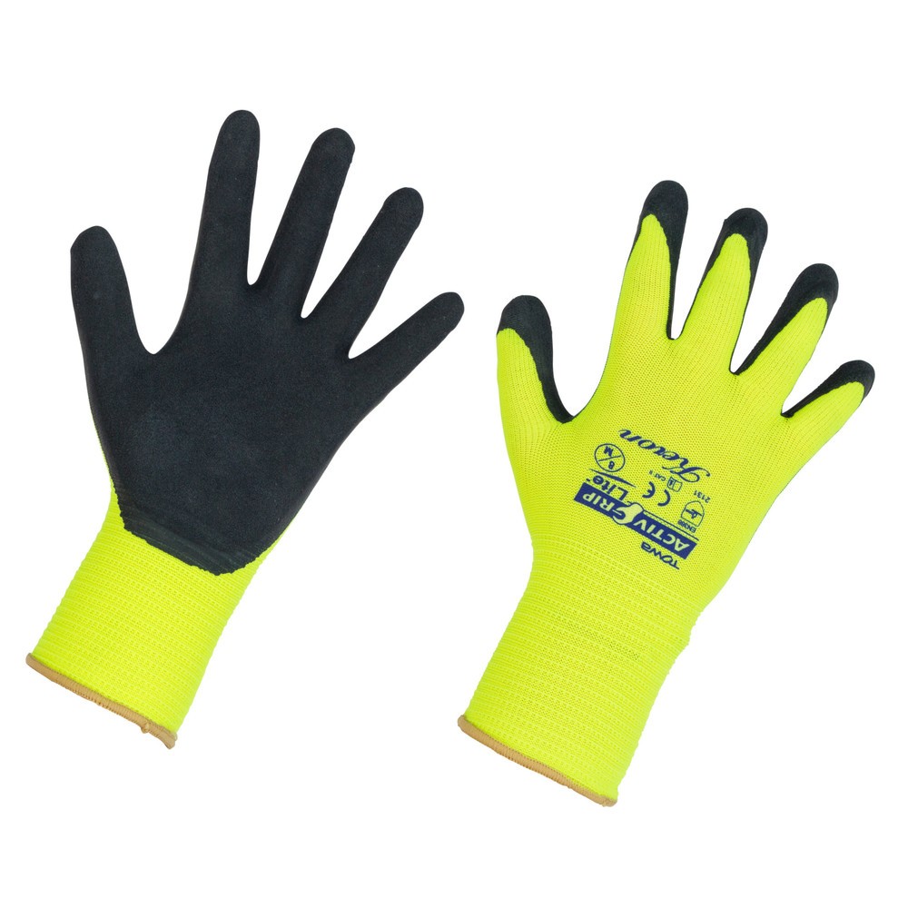Produktabbildung: Keron ActivGrip Lite Gr. 9/L, gelb-TOWA, Latexbeschichtung