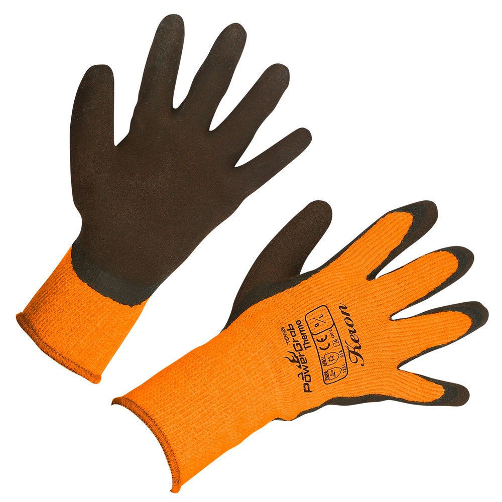 Produktabbildung: Keron PowerGrab Thermo Gr. 7 orange-Strickhs. Latex m. Acrylfutter