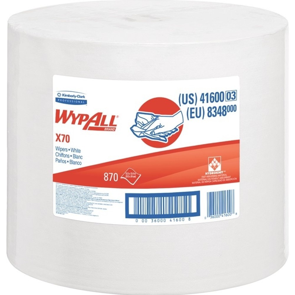 Produktabbildung: KIMBERLY-CLARK Reinigungstuch WypAll® X70 8348, weiß, L340xB315ca. mm, 1-lagig