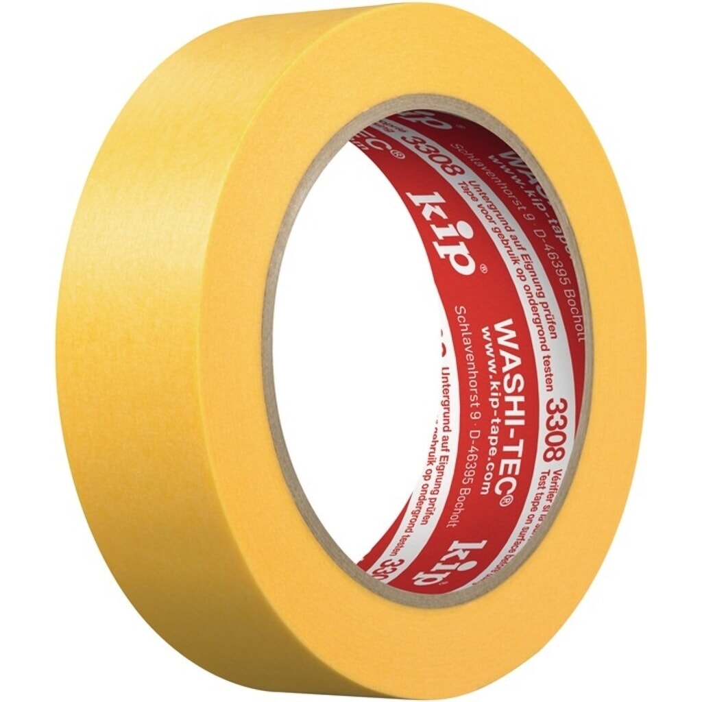 KIP Abdeckband 3308 WASHI-TEC® Premium PLUS, gelb, glatt, Rolle, Länge 50 m Breite 36 mm Produktabbildung: KIP Abdeckband 3308 WASHI-TEC® Premium PLUS, gelb, glatt, Rolle, Länge 50 m Breite 36 mm