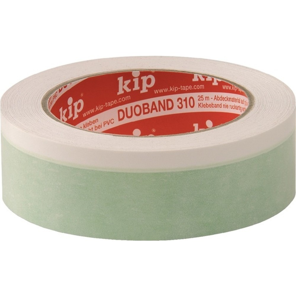 Produktabbildung: KIP Doppelseitiges Klebeband Duoband 310, grün/weiß, Länge 25 m Breite 25 mm, Rolle