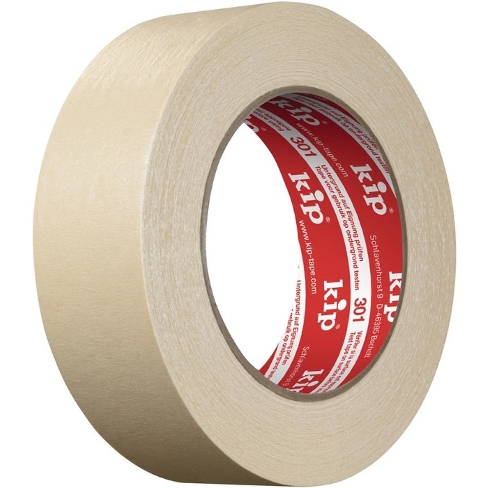 Produktabbildung: KIP Feinkrepp Extra 301 MASKING-TEC®, natur, leicht gekreppt, Rolle, Länge 50 m Breite 48 mm