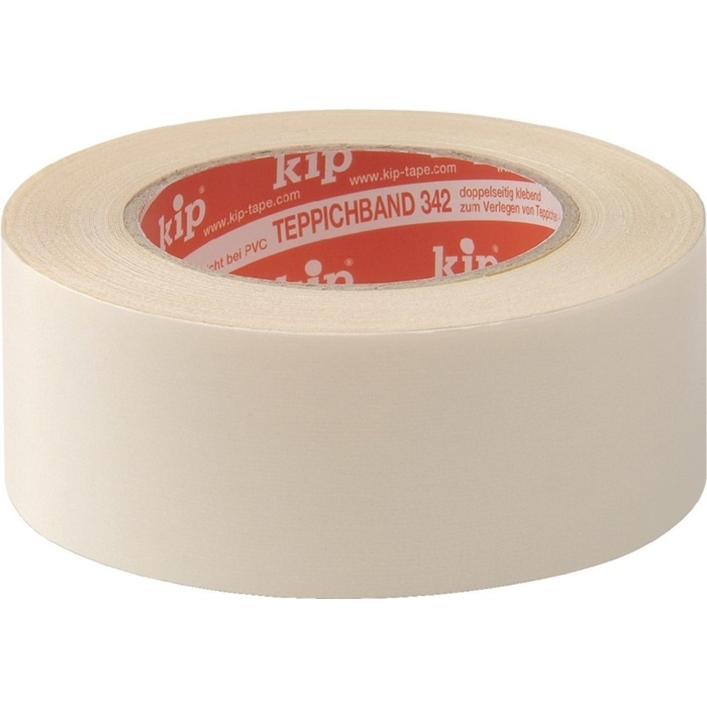 Produktabbildung: KIP Gewebeteppichband 342, weiß, Länge 25 m Breite 50 mm, Rolle