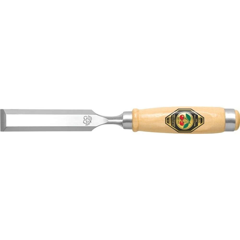 Produktabbildung: KIRSCHEN Stechbeitel Schneiden-B.18mm m.2 Stahlzw.Weißbuchenh.Ulmer Form
