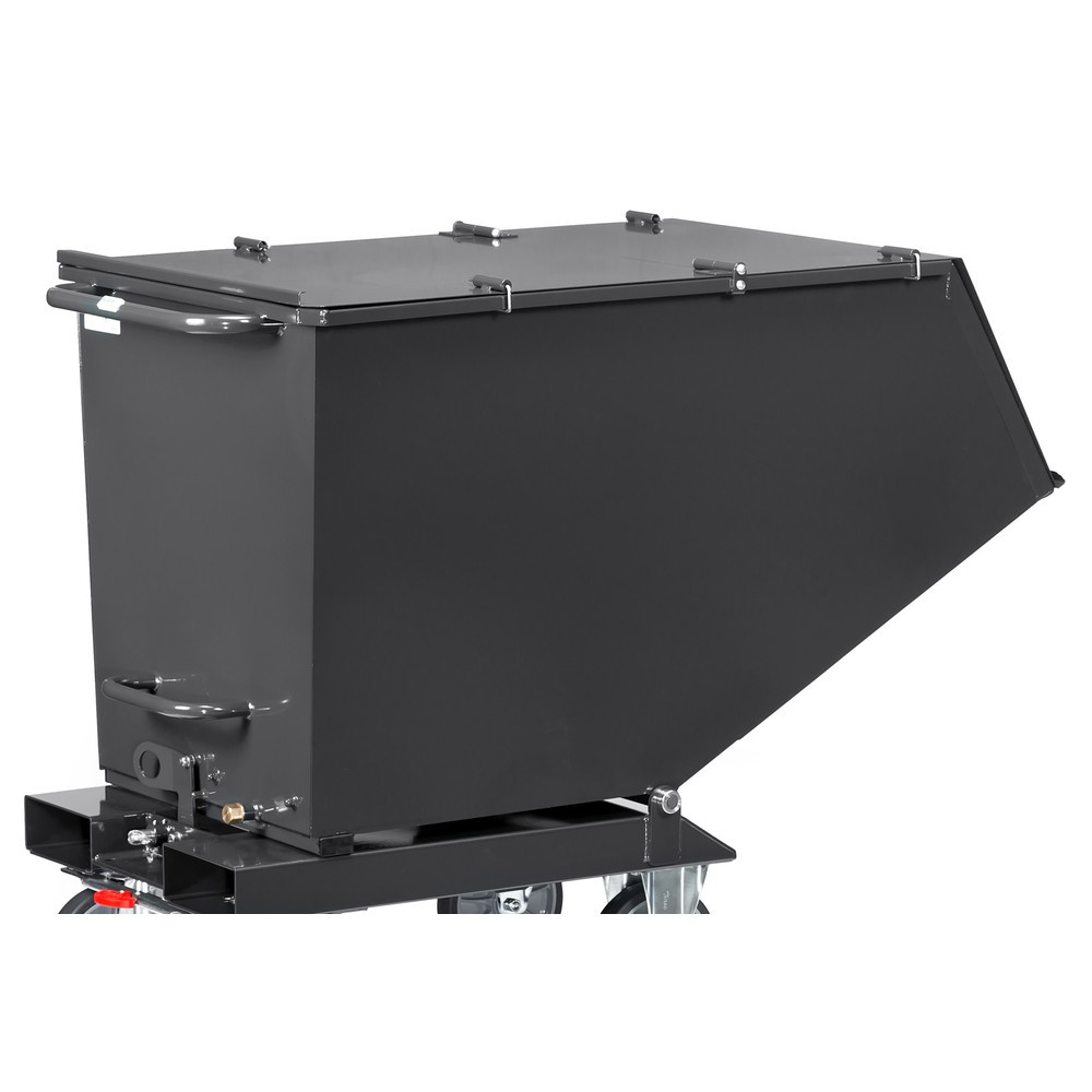 Produktabbildung: Klappbarer Deckel für fetra® Muldenkipper, mit Rollen, anthrazitgrau, 0,45 m³