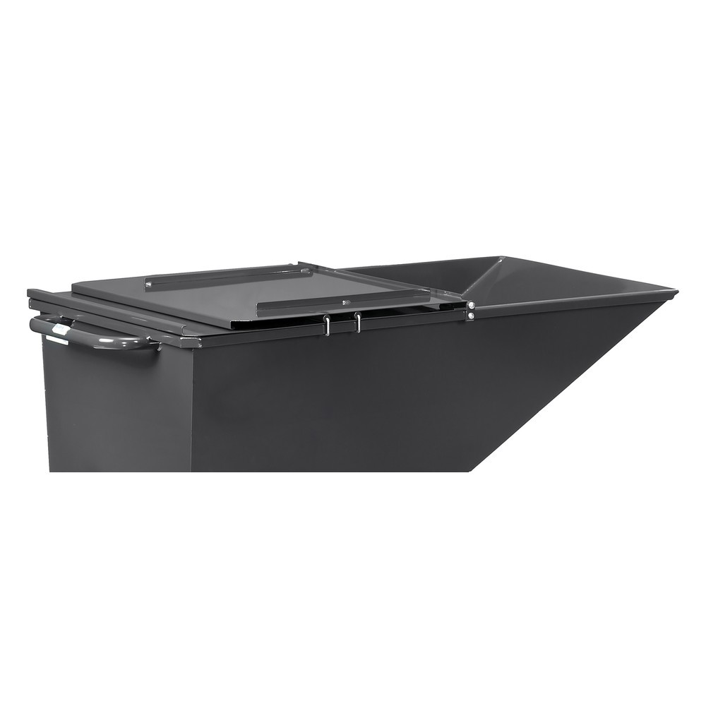 Produktabbildung Nr. 2: Klappbarer Deckel für fetra® Muldenkipper, mit Rollen, anthrazitgrau, 0,25 m³