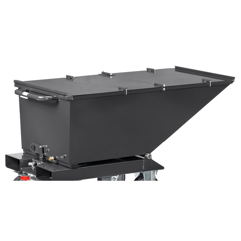 Produktabbildung: Klappbarer Deckel für fetra® Muldenkipper, mit Rollen, anthrazitgrau, 0,25 m³