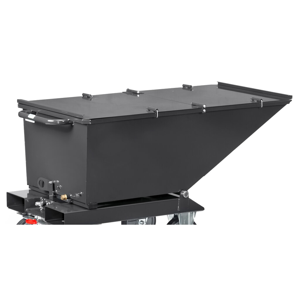 Produktabbildung: Klappbarer Deckel für fetra® Muldenkipper, mit Rollen, anthrazitgrau, 0,25 m³