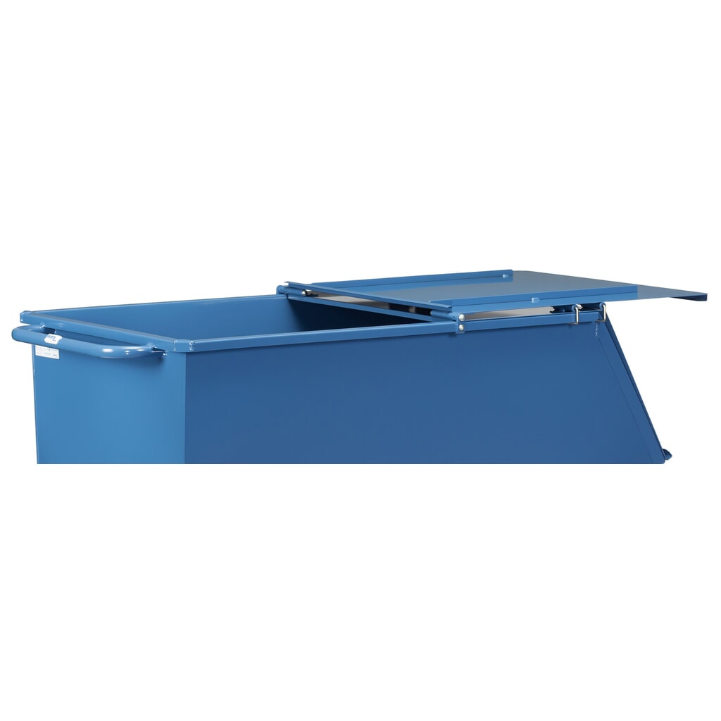 Produktabbildung Nr. 4: Klappbarer Deckel für fetra® Muldenkipper, mit Rollen, blau, 0,45 m³