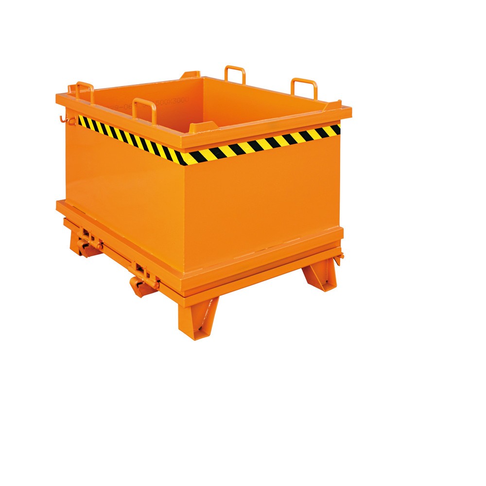 Produktabbildung: Eichinger® Klappbodenbehälter mit Zugseil, Volumen 0,75 m³, reinorange
