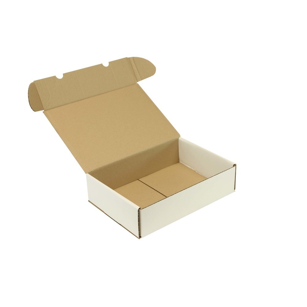 Produktabbildung: Klappschachtel, 1-wellig, HxBxT 77 x 300 x 215 mm, weiß, für DIN A4, 50 Stk/VE