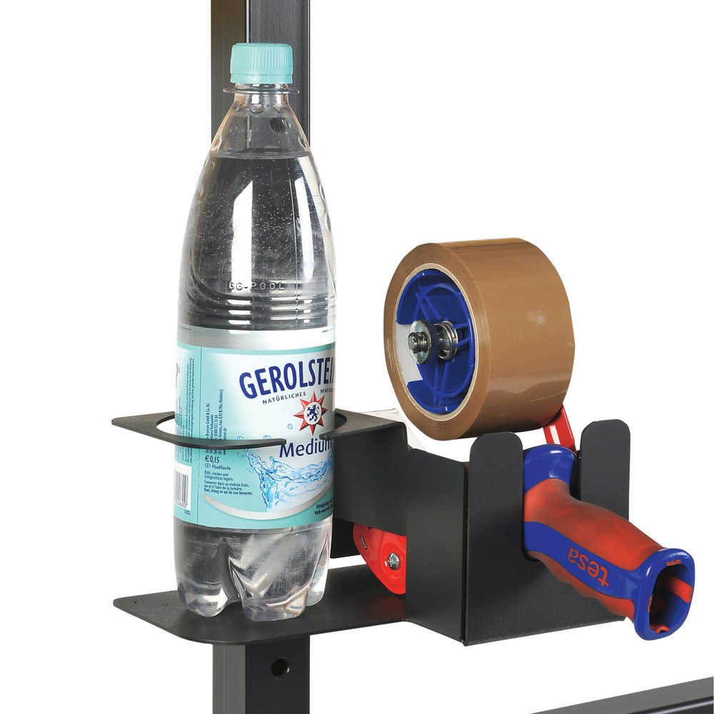 Produktabbildung: Klebeband- und Flaschenhalter für Packtisch, Holmmontage, anthrazit