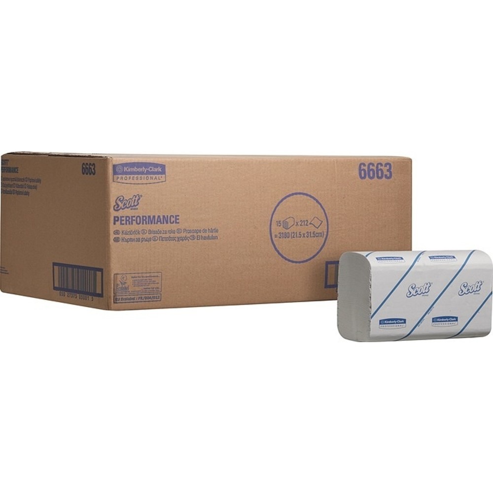 Produktabbildung: KLEENEX Handtücher 6663 1-lagig,geprägt weiß
