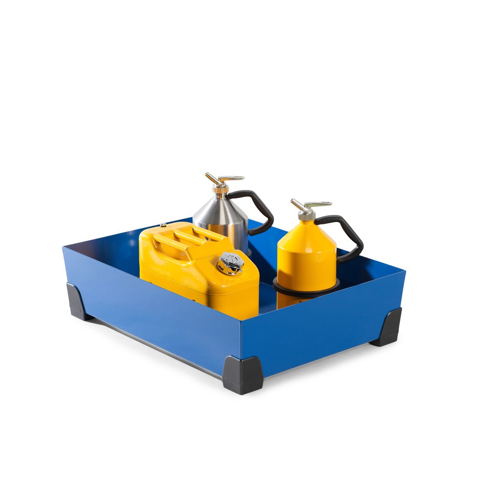 Produktabbildung: Kleingebindewanne aus Stahl, Höhe 200 mm, Auffangvolumen 65 l, ohne Gitterrost
