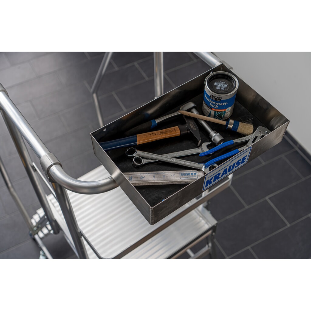 Klemmbare Werkzeug-Ablageschale für KRAUSE® STABILO Podestleiter Produktabbildung Nr. 3: Klemmbare Werkzeug-Ablageschale für KRAUSE® STABILO Podestleiter