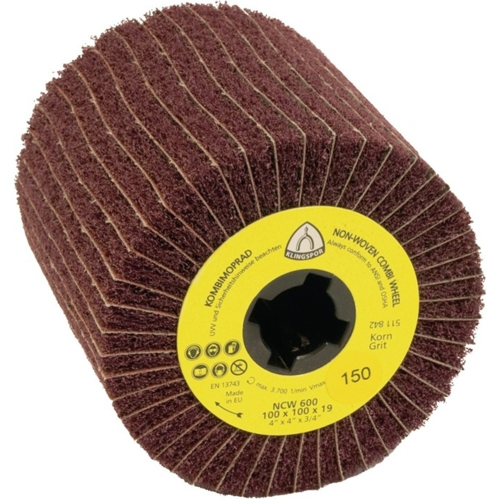 Produktabbildung: KLINGSPOR Satinierwalze NCW 600 S COMBI, Ø100xB100mm, 180, 19 mm