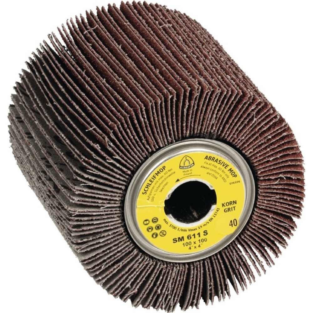Produktabbildung: KLINGSPOR Satinierwalze SM 611 S, Ø100xB100mm, 60 braun, 19 mm