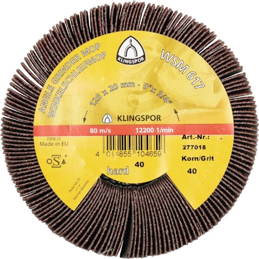 Produktabbildung: KLINGSPOR Schleifmoprad WSM 617, Ø125xB20mm, 80 braun, M14