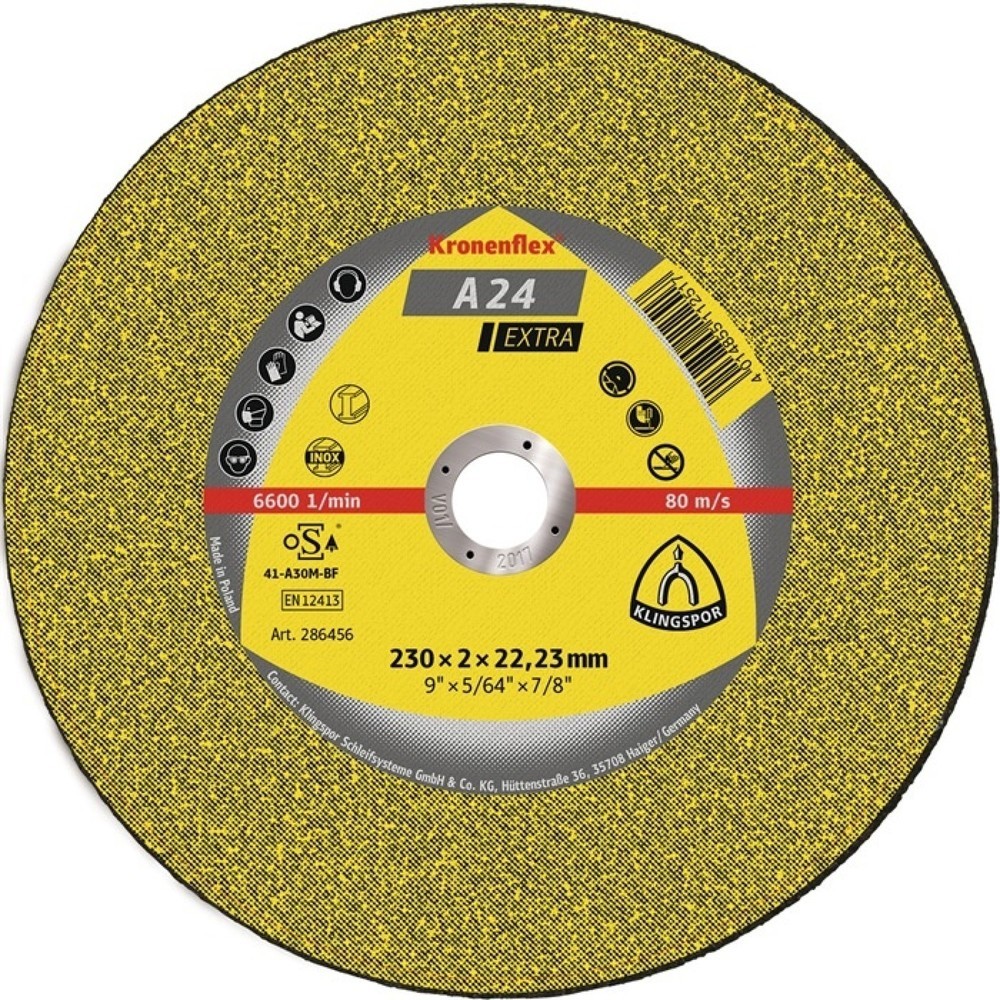 Produktabbildung: KLINGSPOR Trennscheibe A 24 Extra D115x2,5mm gekr.STA Bohr.22,23mm
