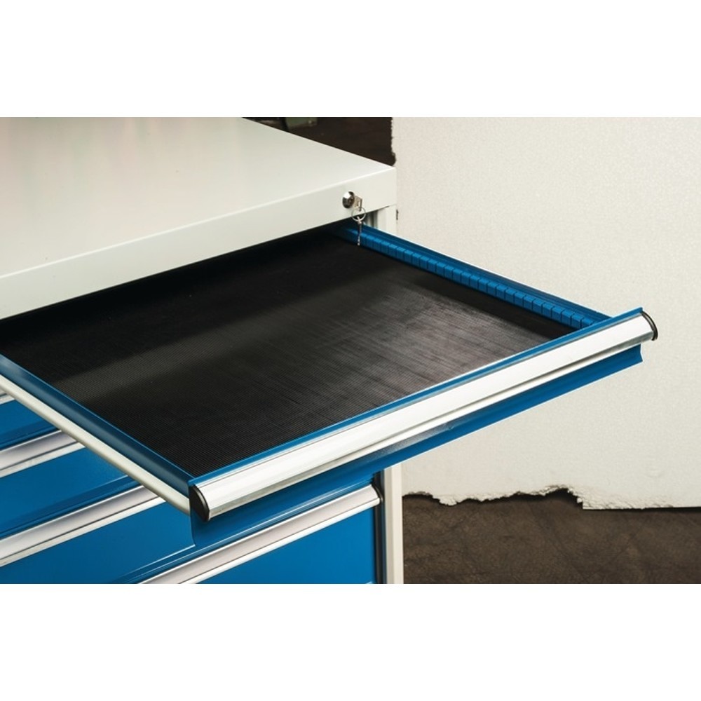 Produktabbildung: KLW-LUTZ BETRIEBSEINRICHTUNGEN Schubladengummieinlage, für Schrankbreite 572 mm, schwarz, für Schubladen H 50 - 175 mm