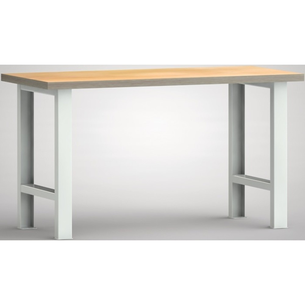 Produktabbildung: KLW-LUTZ Betriebseinrichtungen Werkbank, lichtgrau, RAL 7035, B1500xT700xH840mm Buche Multiplex