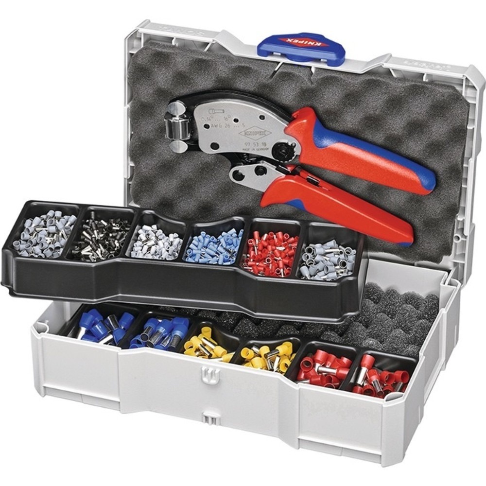 Produktabbildung: Knipex Aderendhülsensortiment Twistor16 1191-tlg.0,5-16 mm² im Systainer
