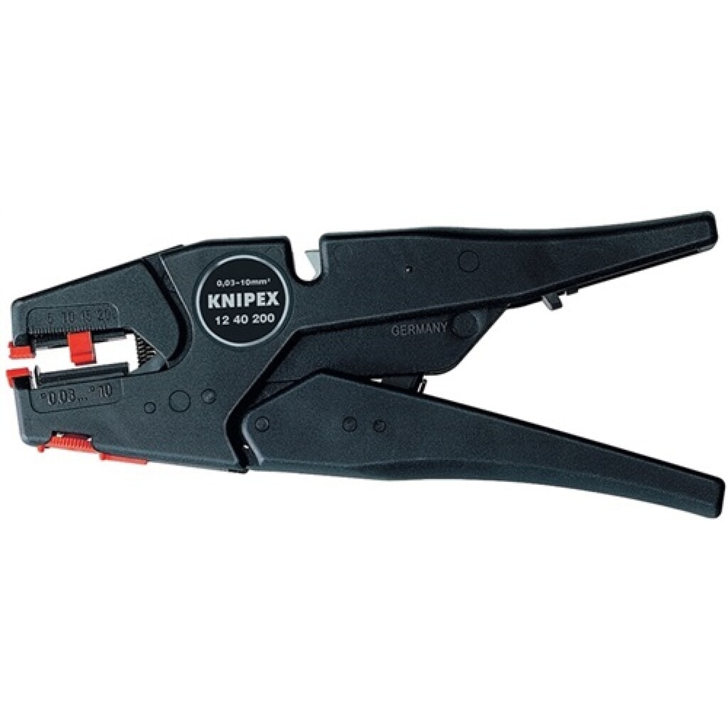 Automatikabisolierzange 0,03-10mm2 L.200mm a.Ku. KNIPEX Produktabbildung: Automatikabisolierzange 0,03-10mm2 L.200mm a.Ku. KNIPEX