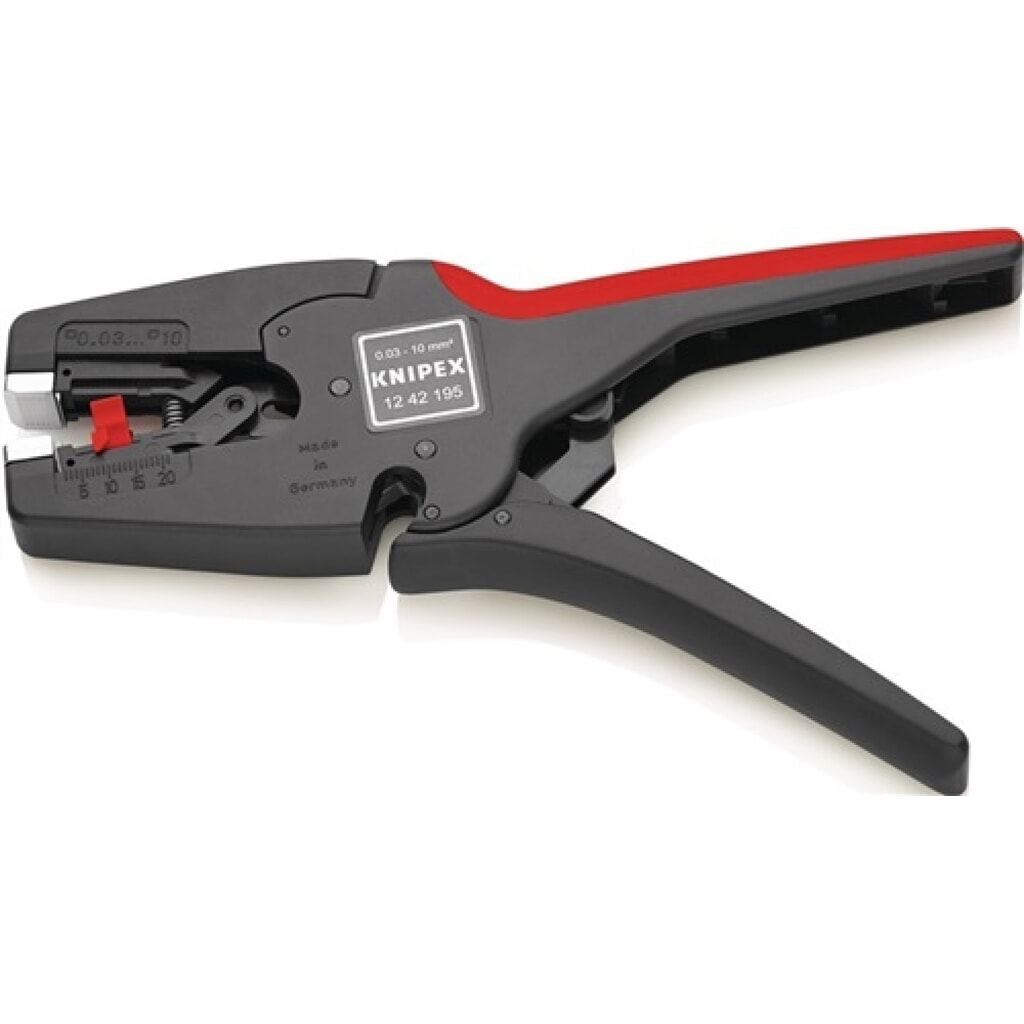 Abisolierzange L.195mm Ku.-Gehäuse 0,03-10mm2 KNIPEX m.2Komp.-Hüllen Produktabbildung: Abisolierzange L.195mm Ku.-Gehäuse 0,03-10mm2 KNIPEX m.2Komp.-Hüllen