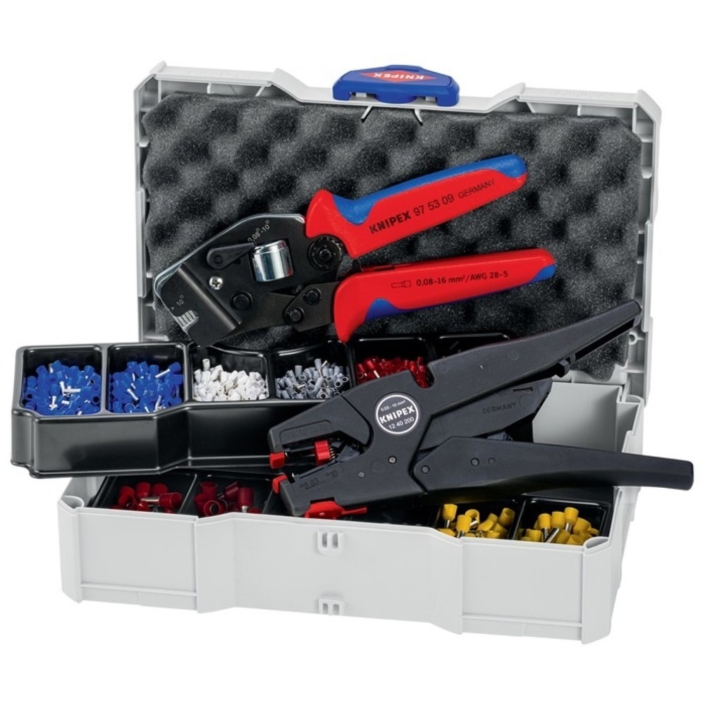 Produktabbildung: Knipex Crimpsortiment 97 90 16, Mit Crimpzange und Abisolierzange