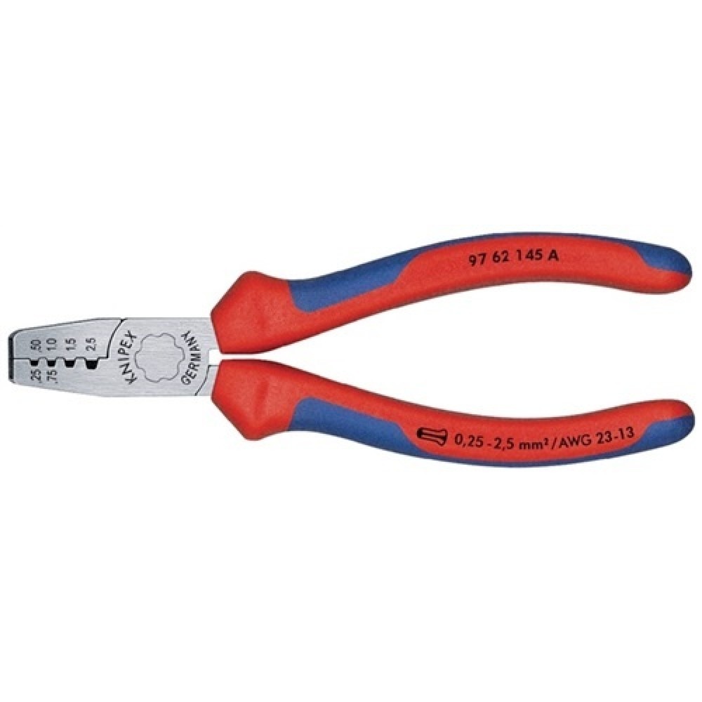 Produktabbildung: Aderendhülsenzange L.145mm 0,25-2,5 (AWG 23-13) mm² pol.2K-Hülle KNIPEX
