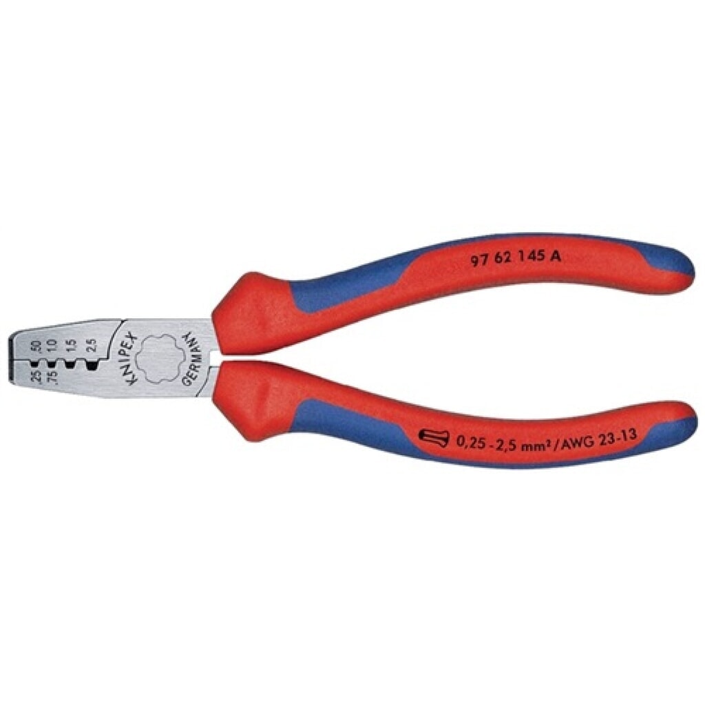 Produktabbildung: Aderendhülsenzange L.145mm 0,25-2,5 (AWG 23-13) mm² pol.2K-Hülle KNIPEX