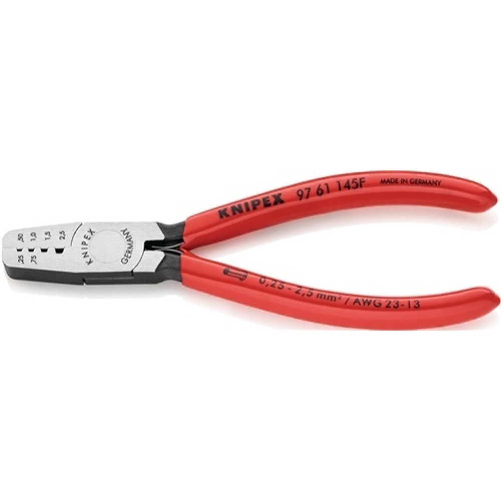 Produktabbildung: Aderendhülsenzange L.145mm 0,25-2,5 (AWG 23-13) mm² pol.Ku.-Überzug KNIPEX