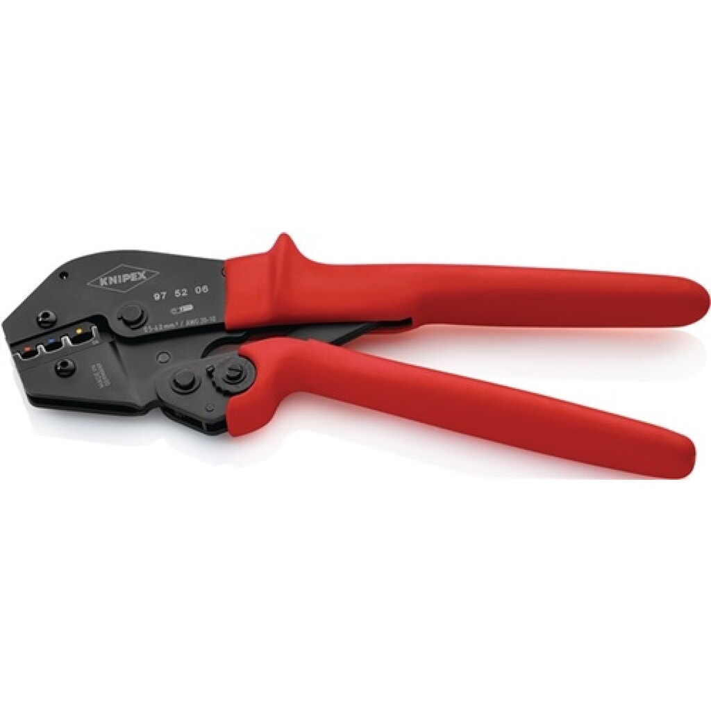 Crimpzange L.250mm brün. f.isol. Kabelschuhe u.Steckverb. m.Ku.-Hüllen Knipex Produktabbildung: Crimpzange L.250mm brün. f.isol. Kabelschuhe u.Steckverb. m.Ku.-Hüllen Knipex